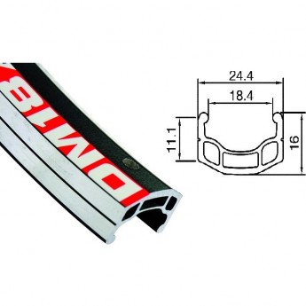 Обод 26" DM-18 36H Alexrims, двойной пистонированный, чёрный