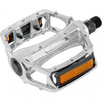 Педали BLF-B7 ось 9/16" со светоотражателями, алюминиевые серебристые Педали BLF-B7 ось 9/16" со светоотражателями, алюминиевые серебристые