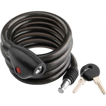 Трос-замок 87305+HL032, 12х1800 мм, с креплением, чёрный Трос-замок 87305+HL032, 12х1800 мм, с креплением, чёрный